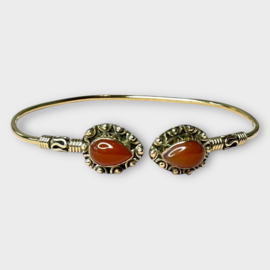 Carnelian Bangle Brass