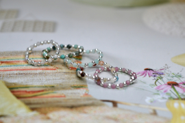 Gemstone Beaded Ring Sterling Silver
