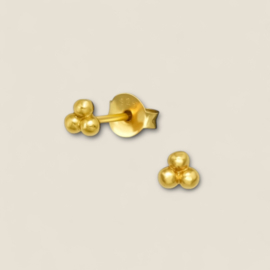 3-Dotted Studs Gold Vermeil