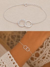 Circles Link Bracelet - Sterling Silver