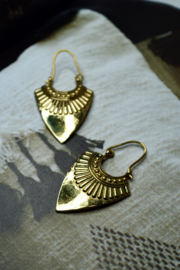 Tribal Tusk Earrings Brass