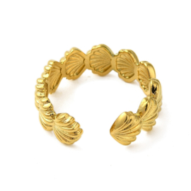 Shell Ring - Stainless Steel Goud