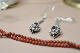 Agni Granaat Oorbellen - Sterling Zilver