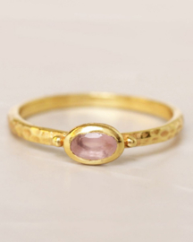 Oval Pink Chalcedony Ring Gold Vermeil / Muja Juma