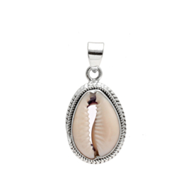 Twisted Cowrie Shell Pendant Sterling Silver