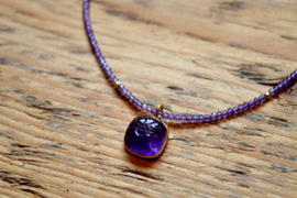 Amethist Luz Flor Ketting - Gold Vermeil