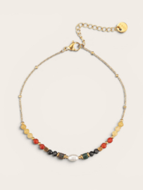Solea Natural Stone Bracelet - Stainless Steel Gold