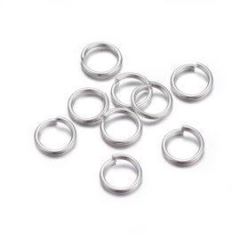 Buigringen 6x0.8 mm RVS Zilver, ±16 st.