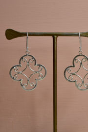 Boho Klaver Oorbellen - Silver Plated