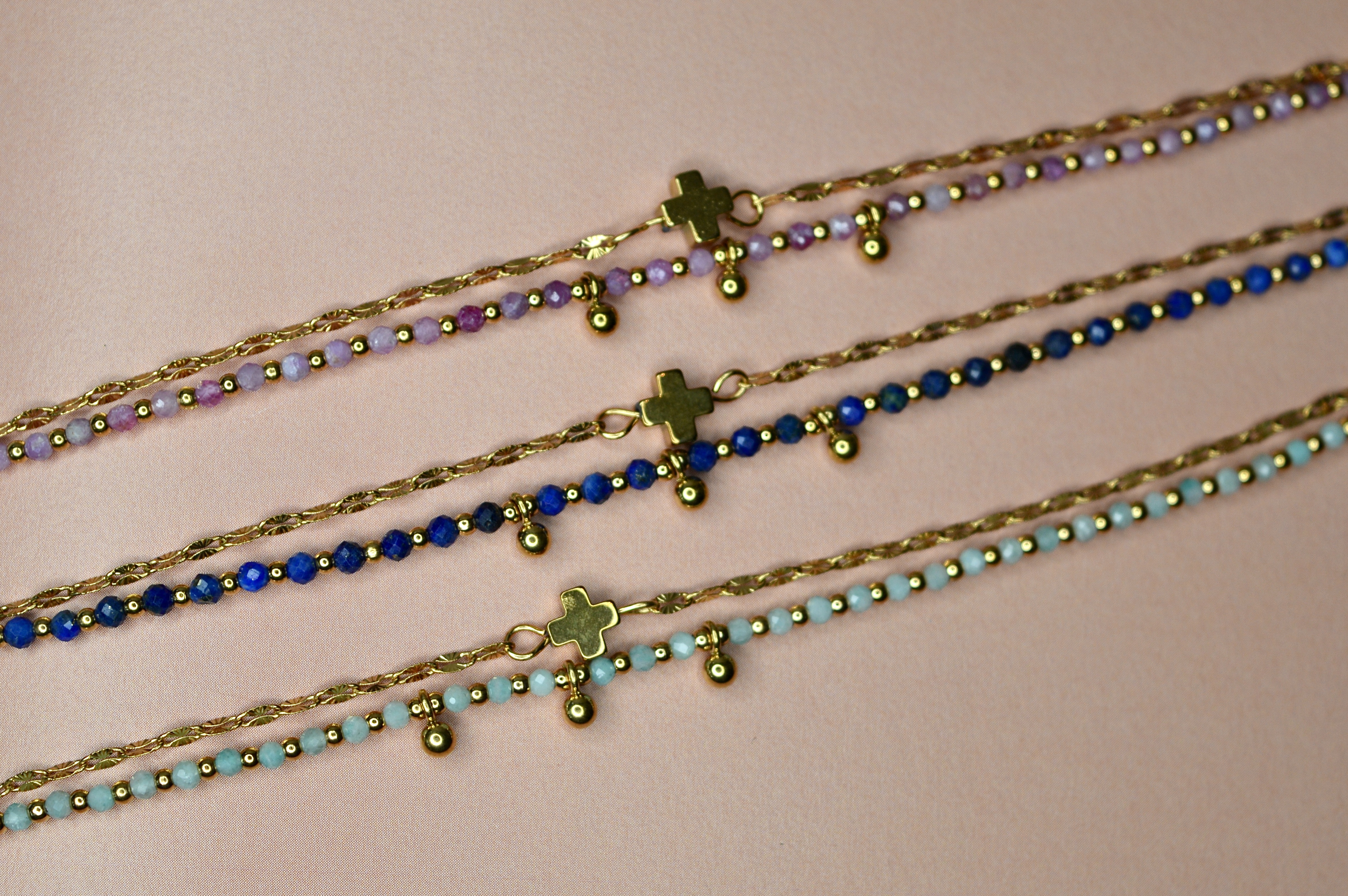 Amazonite Cross Bracelet