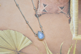 Raindrop Shaped Moonstone Necklace / Sterling Silver