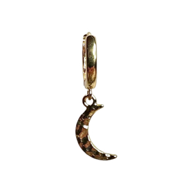 Hammered Moon Hoop Gold Plated
