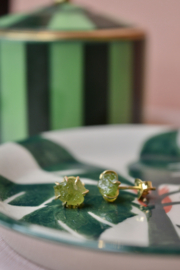 Rocky Peridot Oorstekers - Gold Vermeil