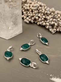 Green Onyx Small Dots Pendant Sterling Silver