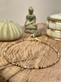 Mixed Gems Anklet Gold Enkelbandje