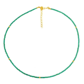 Green Onyx Necklace Gold Vermeil