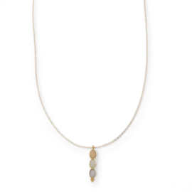 Multi Stone Necklace Stainless Steel