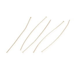 Kettelstaafjes RVS Goud 50x0,6 mm, ±14 st.