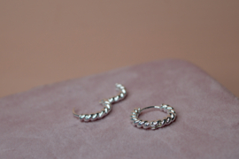 Braided Hoops Oorbellen - Stainless Steel Zilver