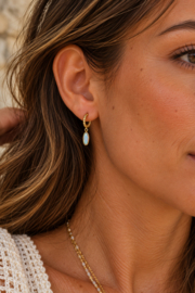 Blue Opal Oceane Earrings - Gold Plated