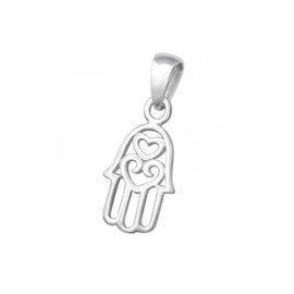 Sterling Silver Hamsa Hand Pendant