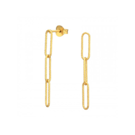 Chain Links Gold Vermeil Studs / Oorstekers