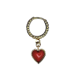 Red Heart Twisted Hoop Gold Plated