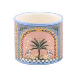 Stoneware Planter Palm Birds