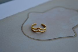 Double V Toe Ring Gold Vermeil