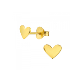 Free Heart Studs Gold Vermeil Oorstekers