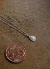 Fire Snow Opal Necklace Sterling Silver