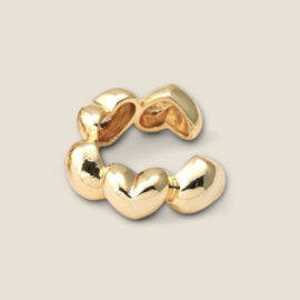 Golden Hearts Ear Cuff Gold Plated