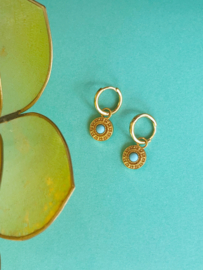 Turquoise Coin Gold Vermeil Earrings