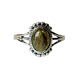 Sunshine Labradorite Ring Sterling Silver 17.25