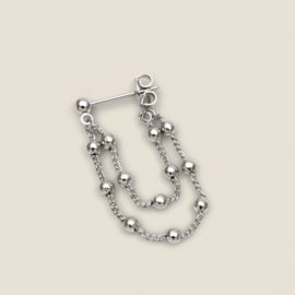 Silver Plated Chain Earstuds / Oorstekers