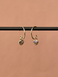 Hanging Oval Labradorite Gold Vermeil Earrings / Muja Juma