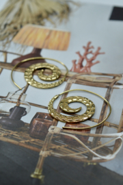 Leaf Spiral Earrings Brass