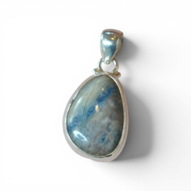 Blauwe Scheeliet Hanger - Sterling Zilver