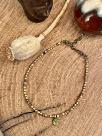 Rhodonite & Brass Bracelet