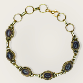 Bohemian Gemstone Bracelet Brass