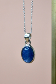 Oval Kyaniet Hanger - Sterling Zilver