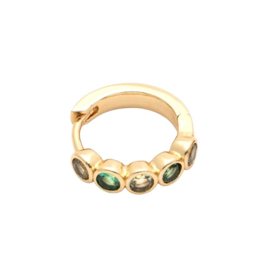 Green Zircon Hoop Gold Plated