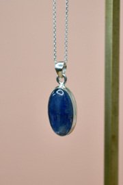 Oval Kyaniet Hanger - Sterling Zilver
