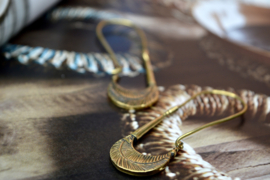 Tribal Palmblad Oorbellen - Brass