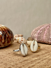 Cowrie Shell Ring Sterling Silver