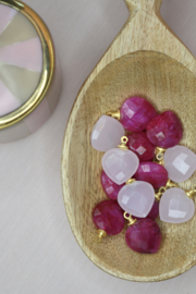 Rozenkwarts Hart Bedel - Gold Plated