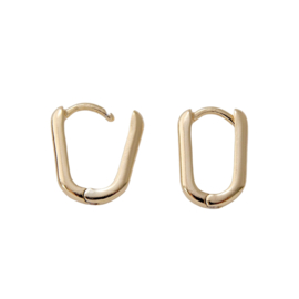 Oval Base Hoops Gold Plated
