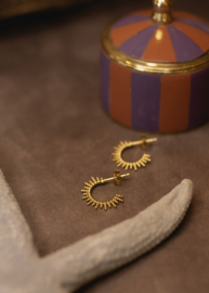 Half Hoops Sun Studs Gold Vermeil Oorstekers