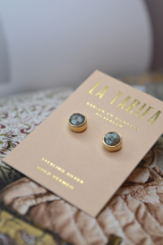 Labradorite Studs Gold Vermeil