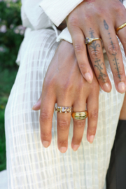 Ovaal Stenen Vintage Bruin Ring - ATLITW